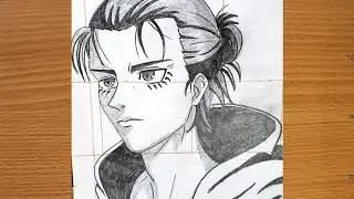 How to Draw Eren Yeager step by step | Attack on Titan Pencil Drawing