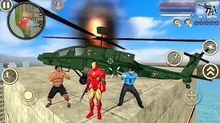Iron Rope Hero Vice Town: Helicopter And Police Fighting - Android Gameplay