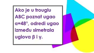 Ugao između simetrala uglova trougla