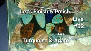 Sir RocksAlot is live! Saturday Finishing Shape & Polish Turquoise & Agates #art #rocks #gems #live