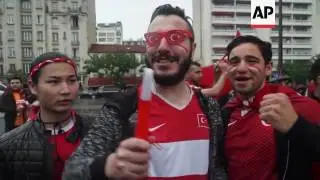 Fans arrive head of Germany Ukraine Match in Lille