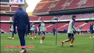 Atletico Madrid u19: receiving | passing | warm up