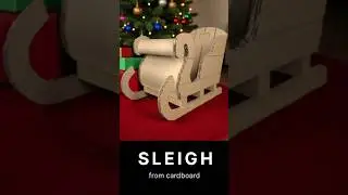 Santa Sleigh cardboard build &mdash; quick full overview#cardboardcrafts #santasleigh #sleighdecor