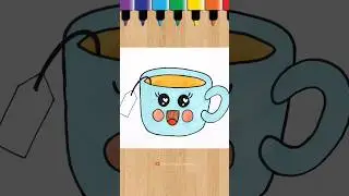 How to draw Cute Coffee cup 🍵😍🤩#drawing #shorts #art