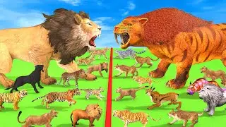 Animal Epic Battle Prehistoric Big Cats VS Modern Big Cats Mammals Animal Revolt Battle Simulator