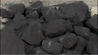 Pure soft crispy yummy charcoal chunks  dry floor crumbling amazing satisfying ASMR.