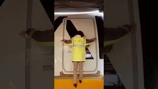 Check it out ! Ground crew closing and inspecting entry door on various Airbus planes.#plane #airbus
