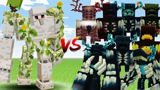 MUTANT IRON GOLEM vs ALL WARDENS! MOB BATTLE 