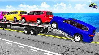 Multiple Trucks vs Speed Bumps – Convoy Crash Physics (BeamNG.Drive) 🚆