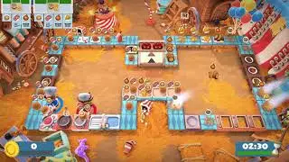 Overcooked 2 - CARNIVAL OF CHAOS DLC - Level 1-1 | 2 Player COOP 4 STAR