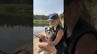 He didn&rsquo;t know what to think 😂 #fishing #dog #colorado #australianshepherd