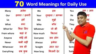 70 Most Common English Words with Hindi Meaning | Word Meaning | Common English Words