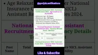 National Insurance NICL Assistant Online Form 2024 #niclao #youtubeshorts #govtjobs #govtjobs4u #art