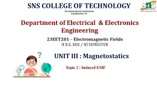 INDUCED EMF | ELECROMAGNETIC FILEDS | SNS INSTITUTIONS