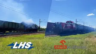 Mijanka [ORKOL] NEWAG 6Dg-194 z cysternami & [LHS] ST44-2045 z podsyłem węglarek [4K]