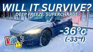 Deep Freezing my Tesla then Supercharging in Extreme Canadian Cold