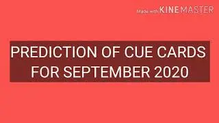 Important cue cards for September 2020