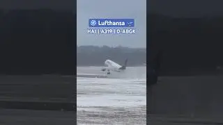 Lufthansa A319 takeoff from snowy Hannover airport (HAJ) #hannoverairport #lufthansa #takeoff #a319
