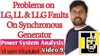 Problems On LG, LL, LLG Fault On Unloaded Synchronous Generator With Zf | Unsymmetrical Faults | PSA