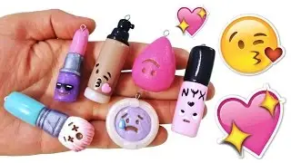 EMOJI MAKEUP [MAQUILLAJE]! Polymer Clay Tutorial [Manualidades Kawaii]