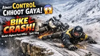 Almost Control Chhoot Gaya! 😱 Bike Crash at World&rsquo;s Highest Post Office |winter Spiti@Riderlovejaat 