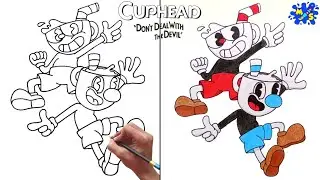 How to Draw Cuphead and Mugman Together || Step by Step