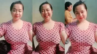 Bunda cantik live santai duduk manis tersenyum indah