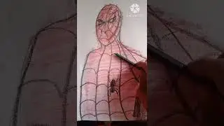 Spider Man With Oil Pastels🕷🕸 #shorts #drawing
