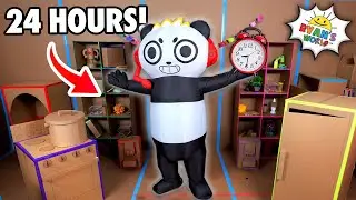 We Spend 24 HOURS Inside a Cardboard Room!