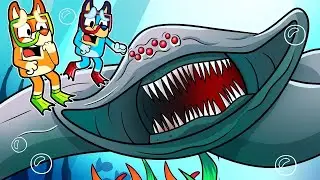 BLUEY AND BINGO ARE ATTACKED BY SEA MONSTERS in ROBLOX!