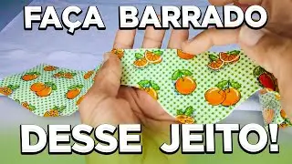 DIFERENTE Barrado em TECIDO RECORTE Pano de Prato Costura Criativa Passo a Passo Jeito de Costurar