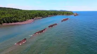 Horseshoe Harbor in Copper Harbor 4K Drone Video