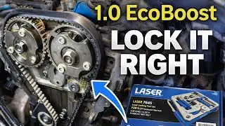 1.0 Ecoboost Petrol engine wetbelt - How to lock the timing belt using the Laser lock tool.