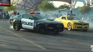 Drift Police car Ford Mustang burnout car drag Racing, 2018 High speed car, Stunts baaz