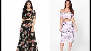 Trend Two Pieces Floral Skirt Set Beach Clothes