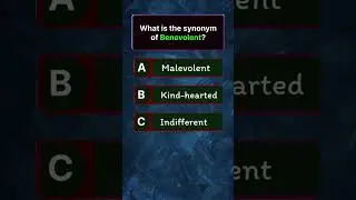 What is the synonym of Benevolent? #vocabulary #englishlearning