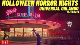 🔴Live: Halloween Horror Nights HHN 34 at Universal Studios Orlando Florida Sunday night 10/26/2025