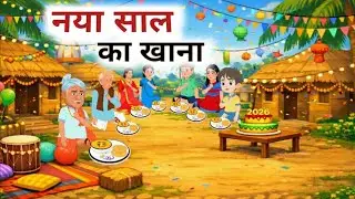 Village New Year's dinner || Village New Year celebration|| Hindi story || Bed time Story||