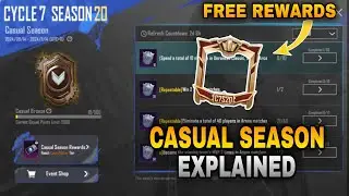 CASUAL SEASON EXPLAINED IN PUBG MOBILE | HOW TO RANKED UP FAST IN CASUAL SEASO | FREE REWARDS