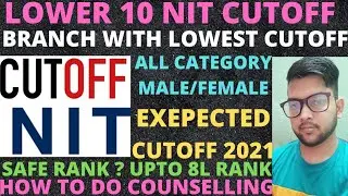 JOSAA Counselling 2021 | Lower 10 NIT Expected cutoff | Branch with lowest cutoff #NIT_Cutoff #JOSAA