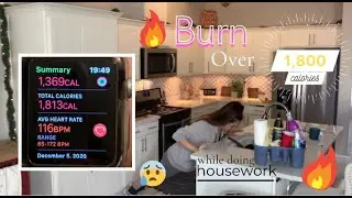 Burn OVER 1800 calories while doing HOUSEWORK!!🔥| ANKLE WEIGHTS | Make Green apple juice and shine!