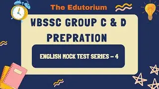 WBPSC Group C English Mock Test Series-4 MCQ | Complete Explanation | West Bengal Govt Exam English 