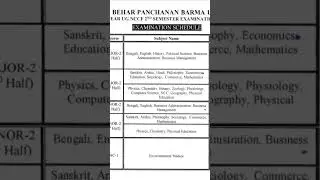 cbpbu ba 2nd sem exam routine 2024, major 2 exam, minor 2 exam routine 2024,
