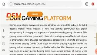 Osmtechno  com Nov Is This Actual Gaming Portal Or A Scam   Watch Now!  Scam Adviser Reports