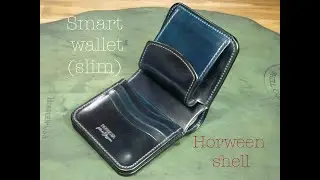 Smart wallet (slim) / Horween shell cordovan Navy