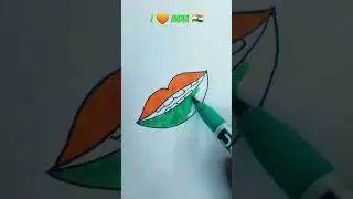 flag satisfying art on lips 🇮🇳❤ #shorts #youtubeindia #creative #art #painting #drawing