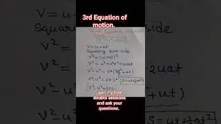 3rd Equation of motion #class9 #physics