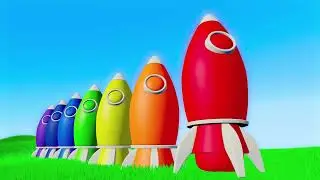 Learning Rainbow Colors with Funny Rockets | Rainbow Colors for preschool