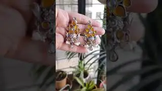 gorgeous  kundan Earrings.  925 Silver.