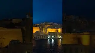 ✨ Cruise Ship Departs Valletta Malta at Night | Stunning Night View 🌙🚢